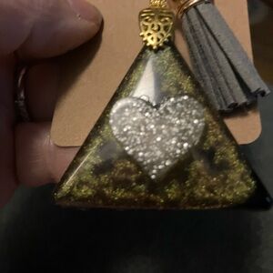 Resin Heart Keychainwith Tassel